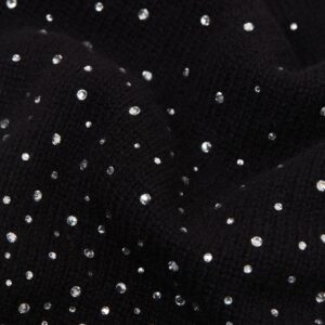 Rhinestone Scarf Black