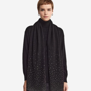 Rhinestone Scarf Black